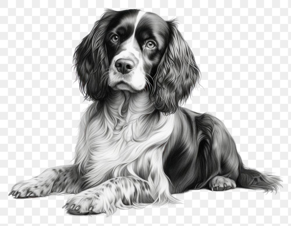 PNG Jack Spaniel spaniel dog drawing. AI generated Image by rawpixel.
