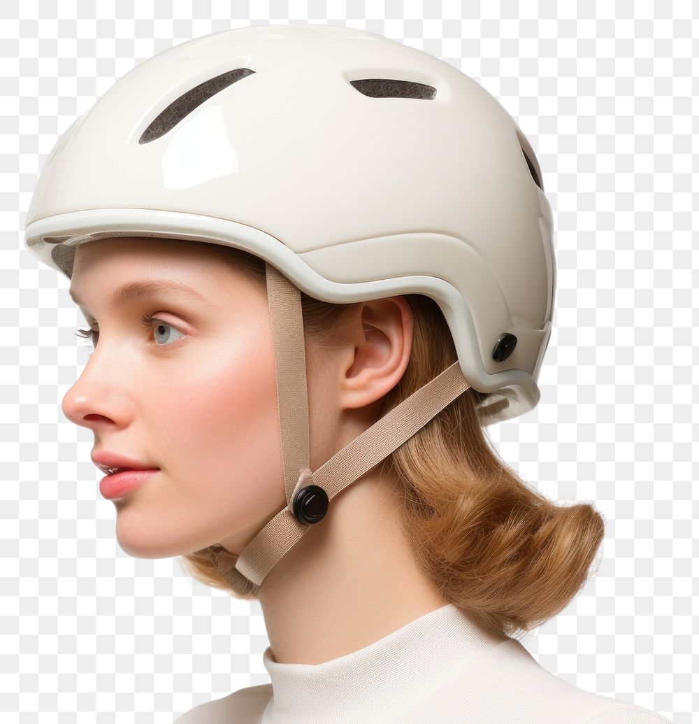 PNG  Woman in bicycle helmet sports adult protection.