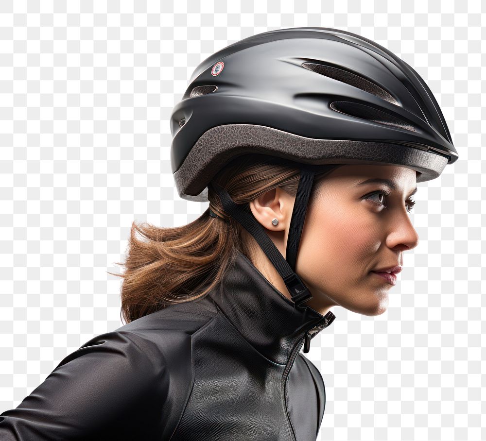 PNG  Woman in bicycle helmet female adult exercising.