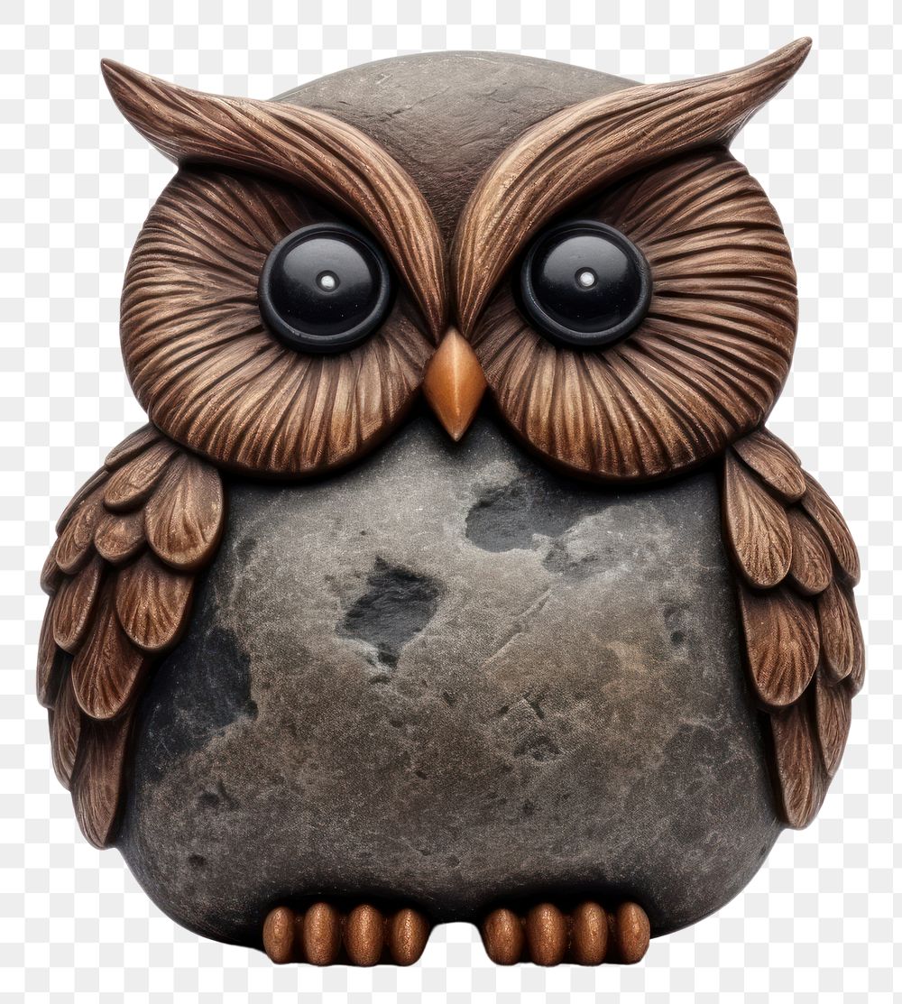 PNG  Rock heavy element Owl shape animal bird owl.