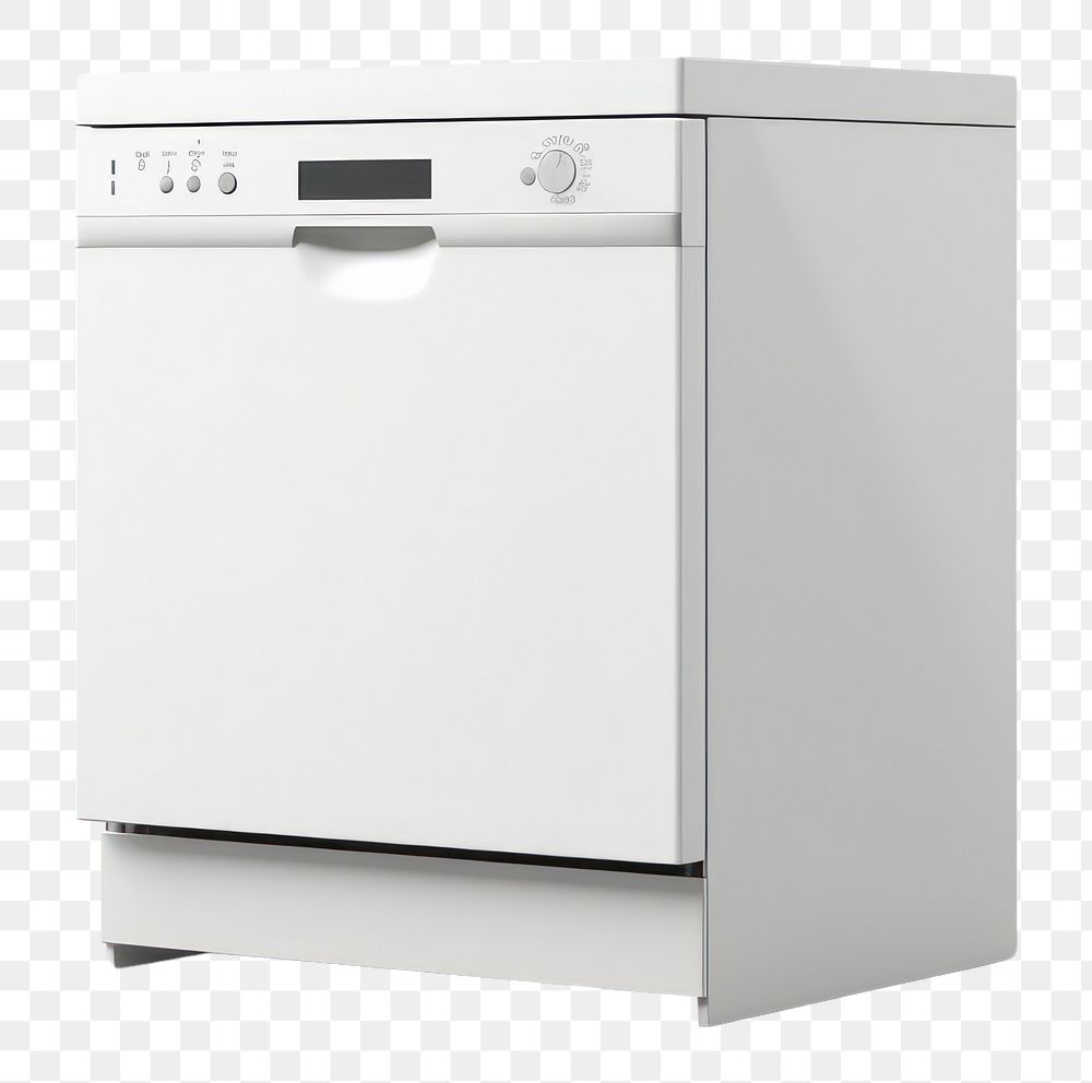 PNG White dishwasher appliance white background refrigerator.