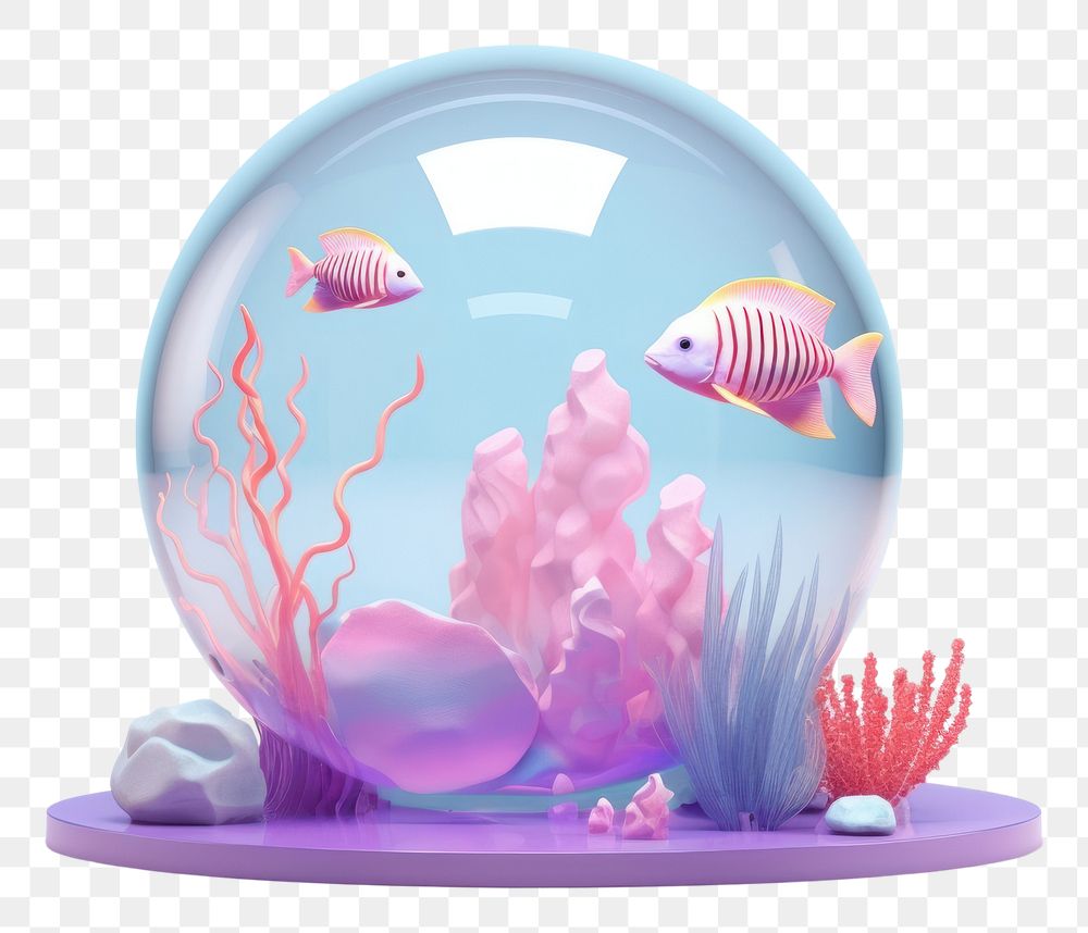 PNG 3d Marine Shall holographic aquarium marine sphere.