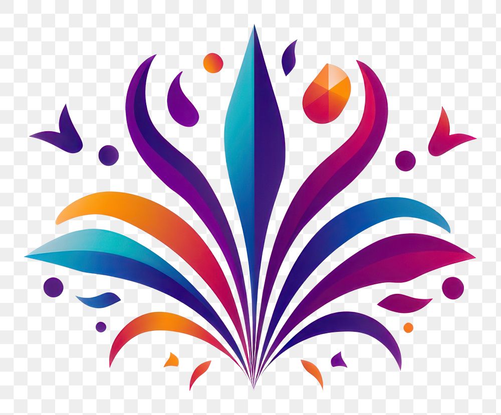 PNG  Mardi gras fireworks pattern logo art.