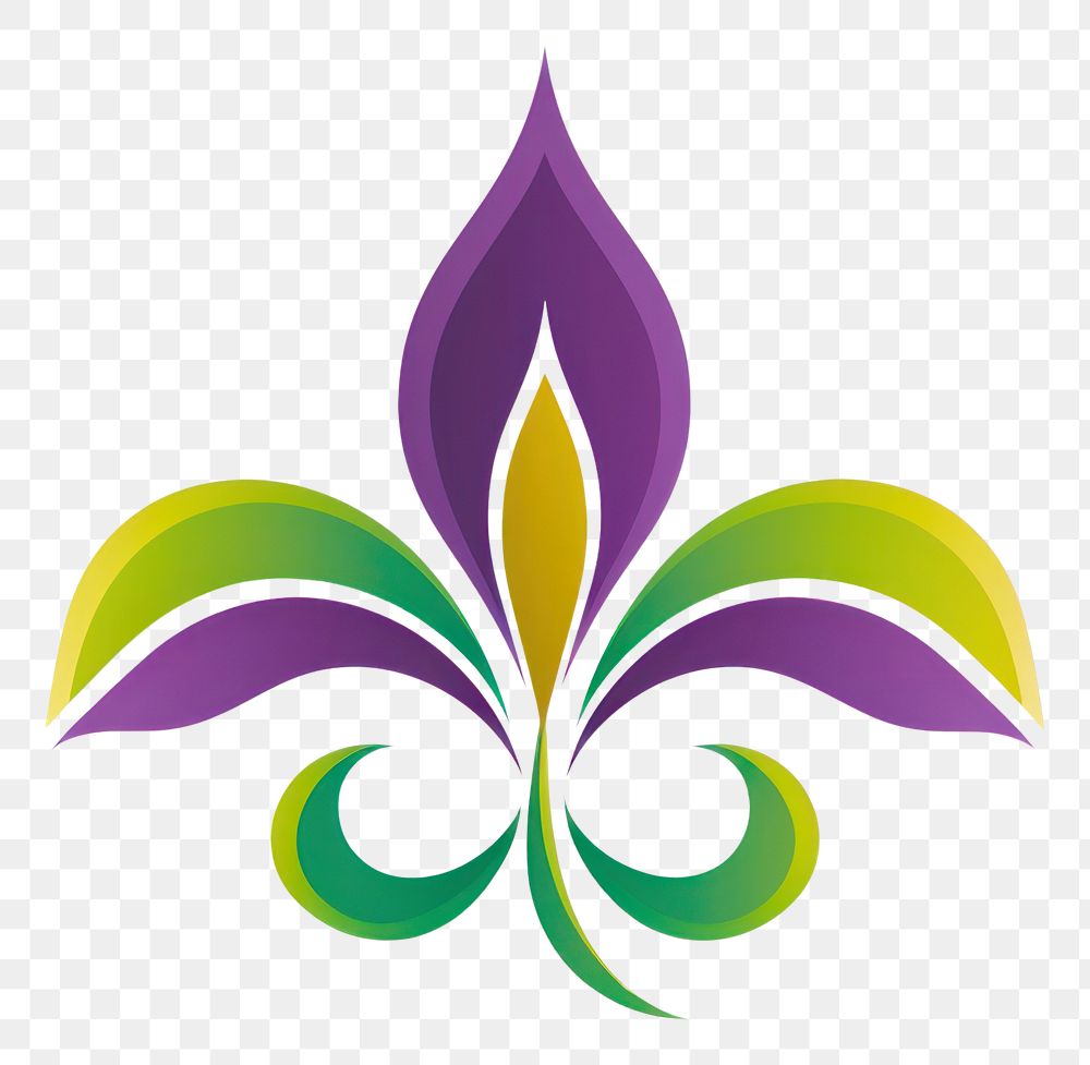 PNG  Mardi gras fleur symbol pattern purple yellow.