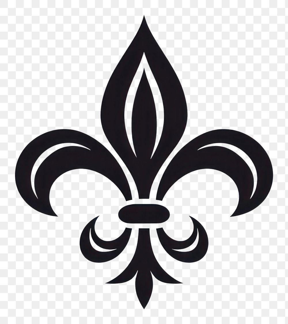 PNG  Mardi gras fleur symbol logo pattern stencil.