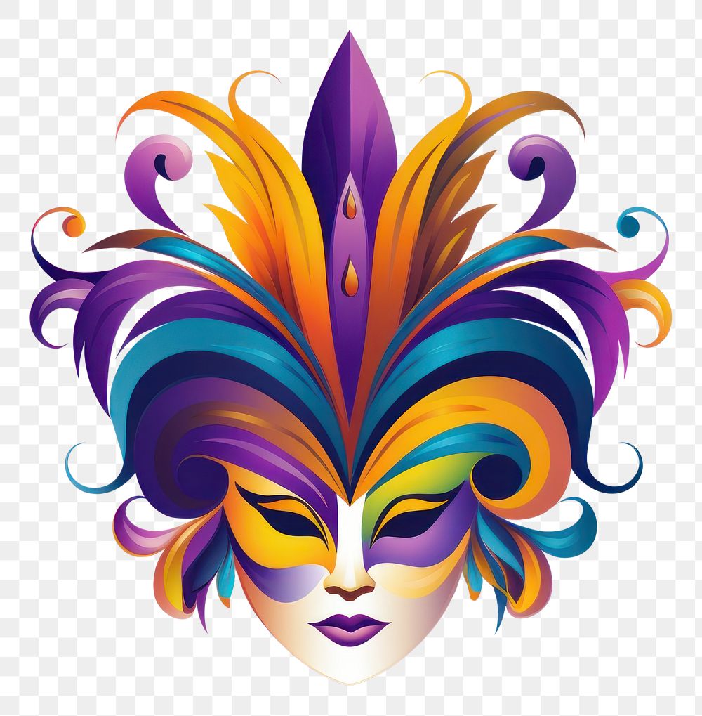 PNG  Mardi gras logo carnival pattern purple.