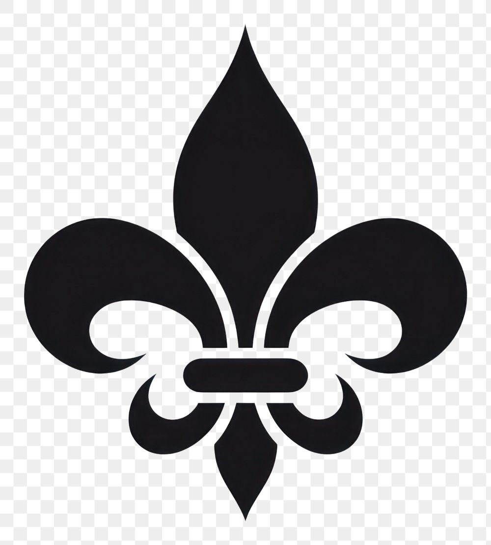 PNG  Mardi gras fleur symbol logo stencil emblem.