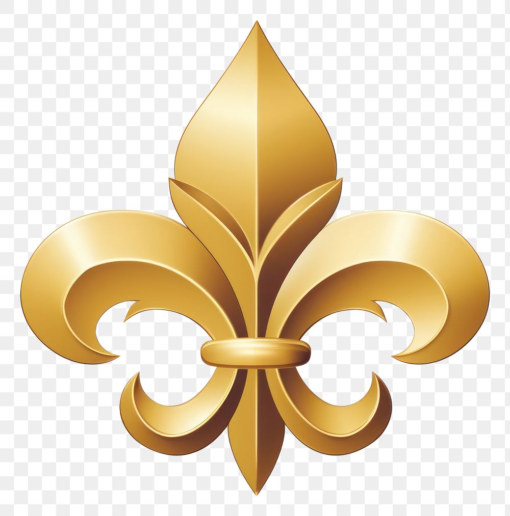 PNG  Mardi gras gold fleur symbol white background chandelier wealth.
