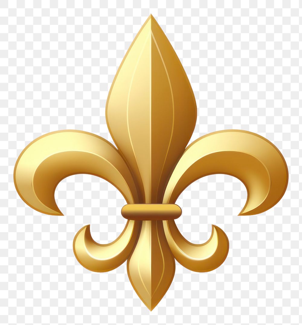 PNG  Mardi gras gold fleur symbol white background chandelier fragility.