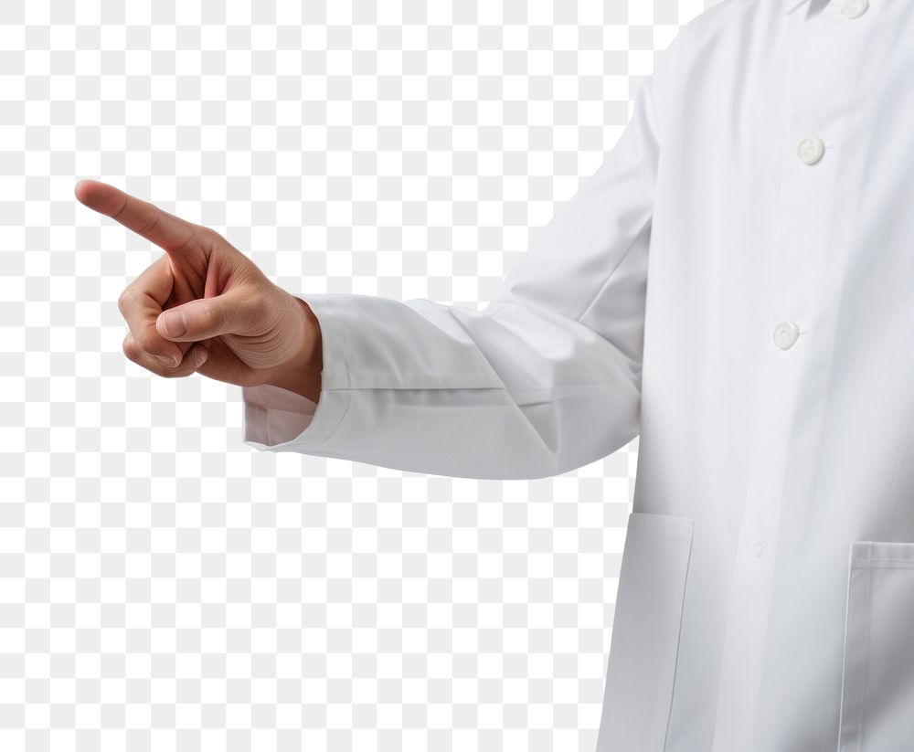 PNG  Finger pointing position finger doctor sleeve.