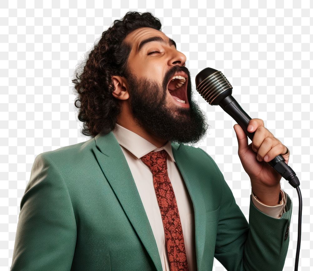 PNG Pakistani man microphone adult performance.