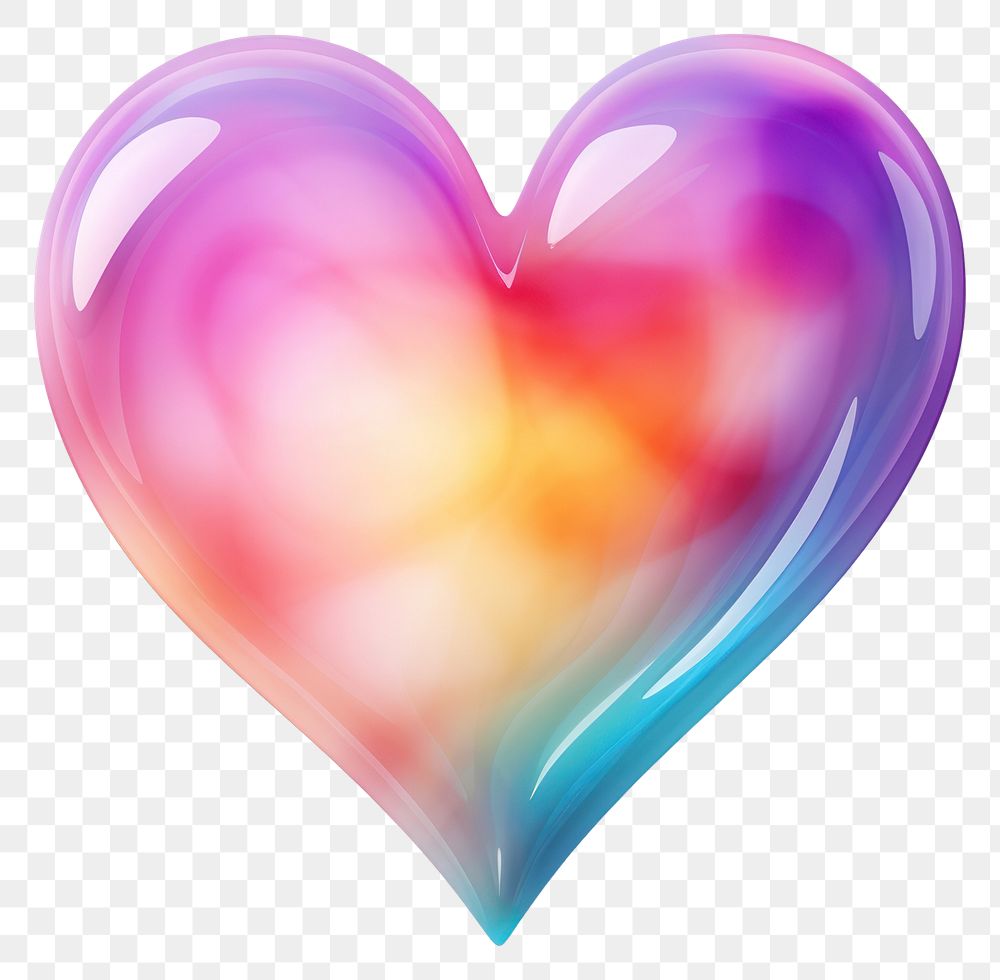 PNG Y2K gradient heart shape abstract white background creativity.