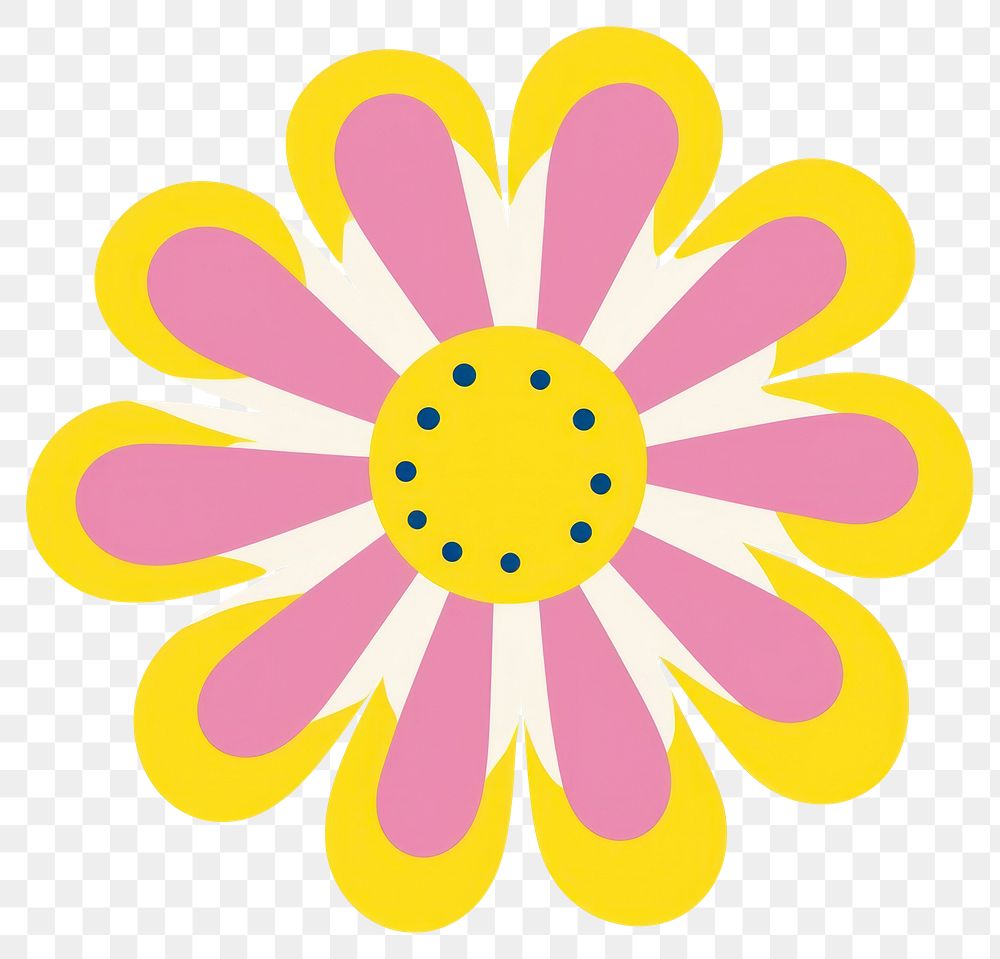 PNG  Daisy pattern flower shape. 
