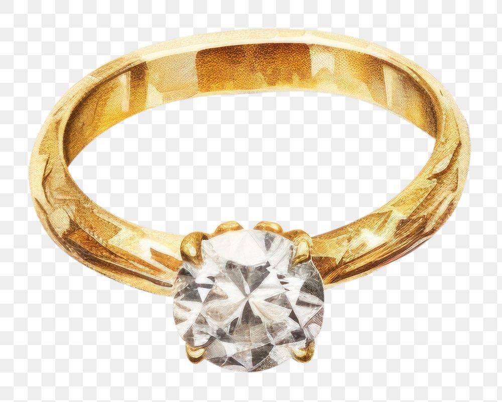 PNG  Diamond ring gold gemstone jewelry. AI generated Image by rawpixel.