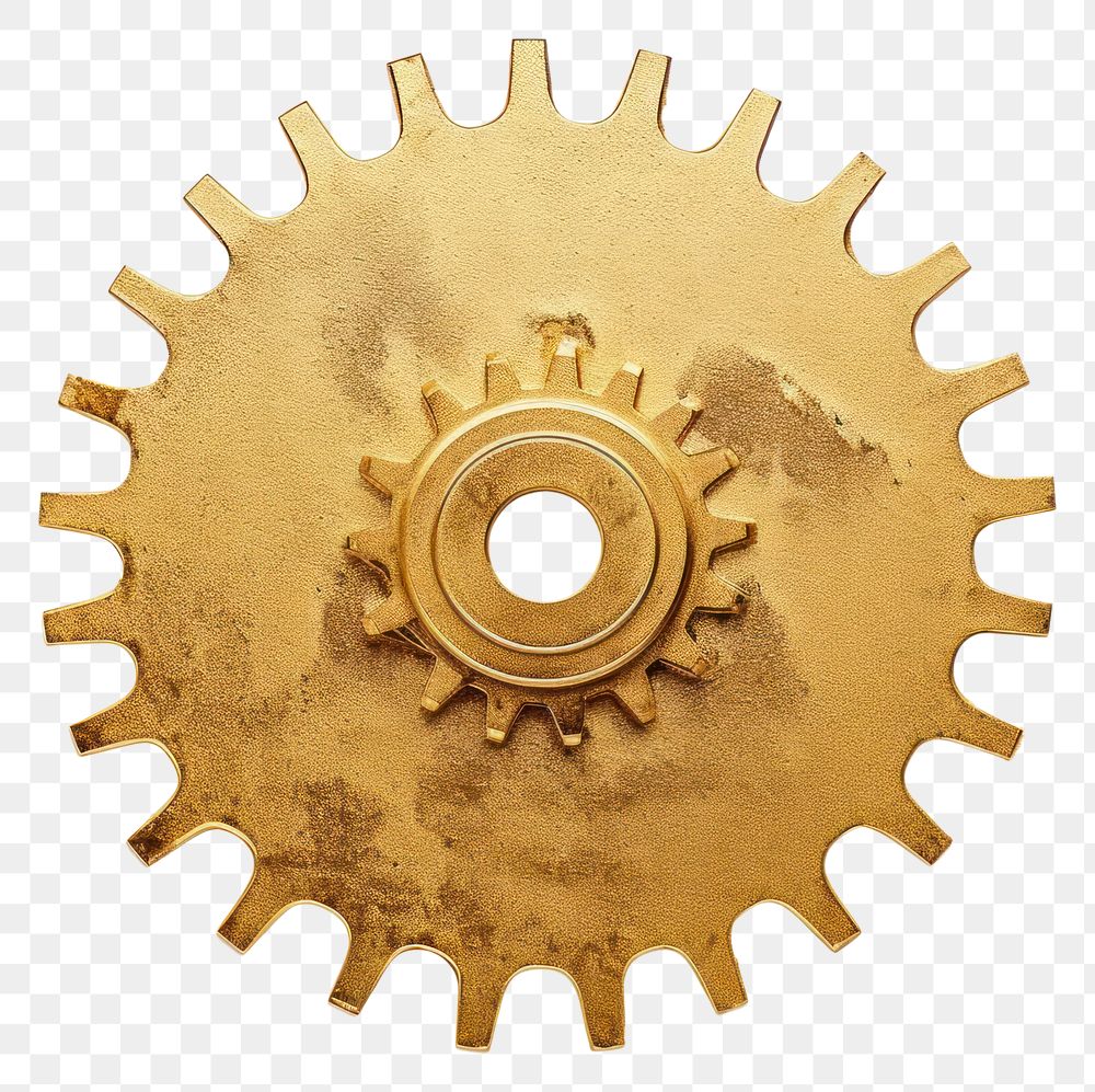 PNG  Gear of engineer gold wheel clockworks. AI generated Image by rawpixel.