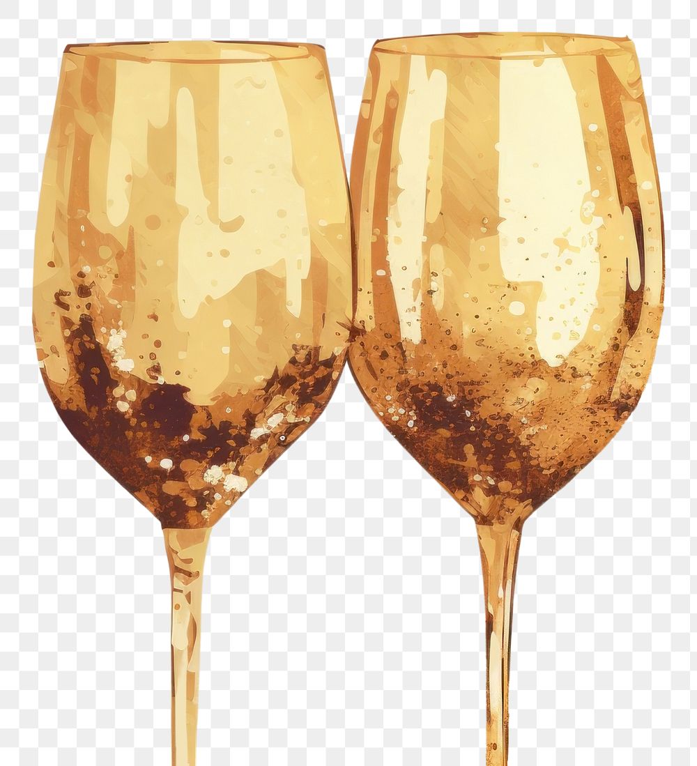 PNG  Wine glasses drink gold refreshment. AI generated Image by rawpixel.