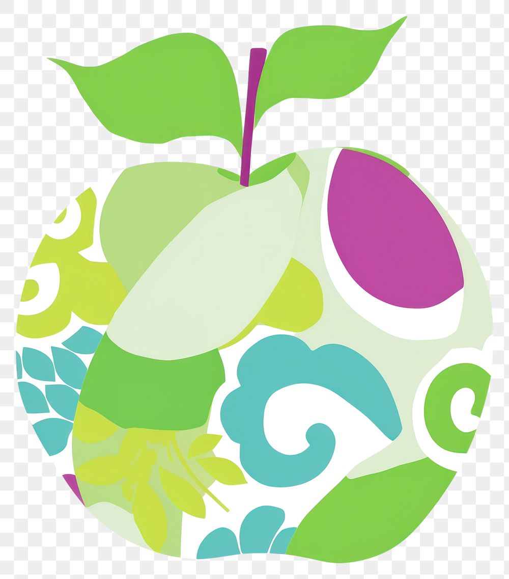 PNG  Green apple pattern shape plant. AI generated Image by rawpixel.