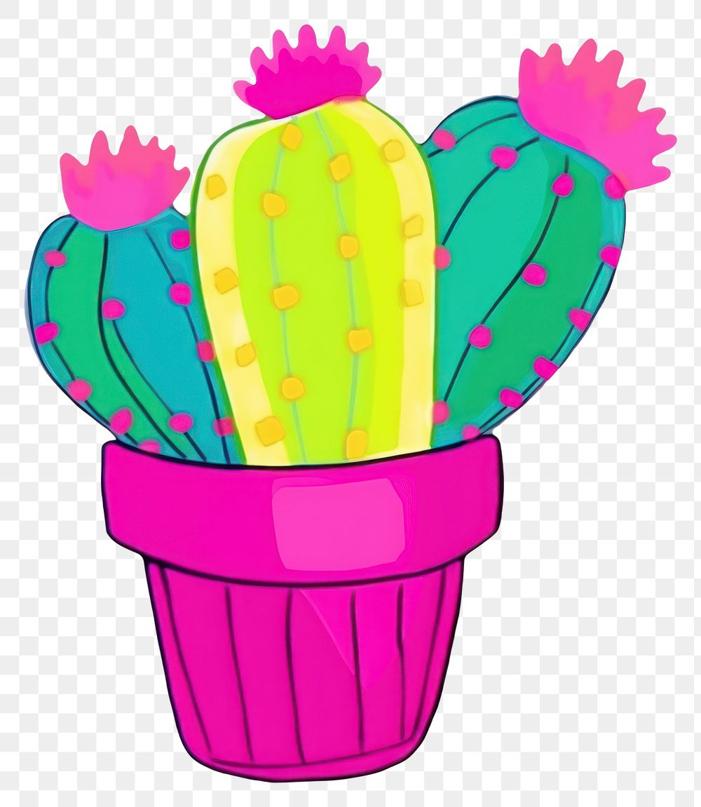 PNG Cactus plant vibrant color creativity. AI generated Image by rawpixel.