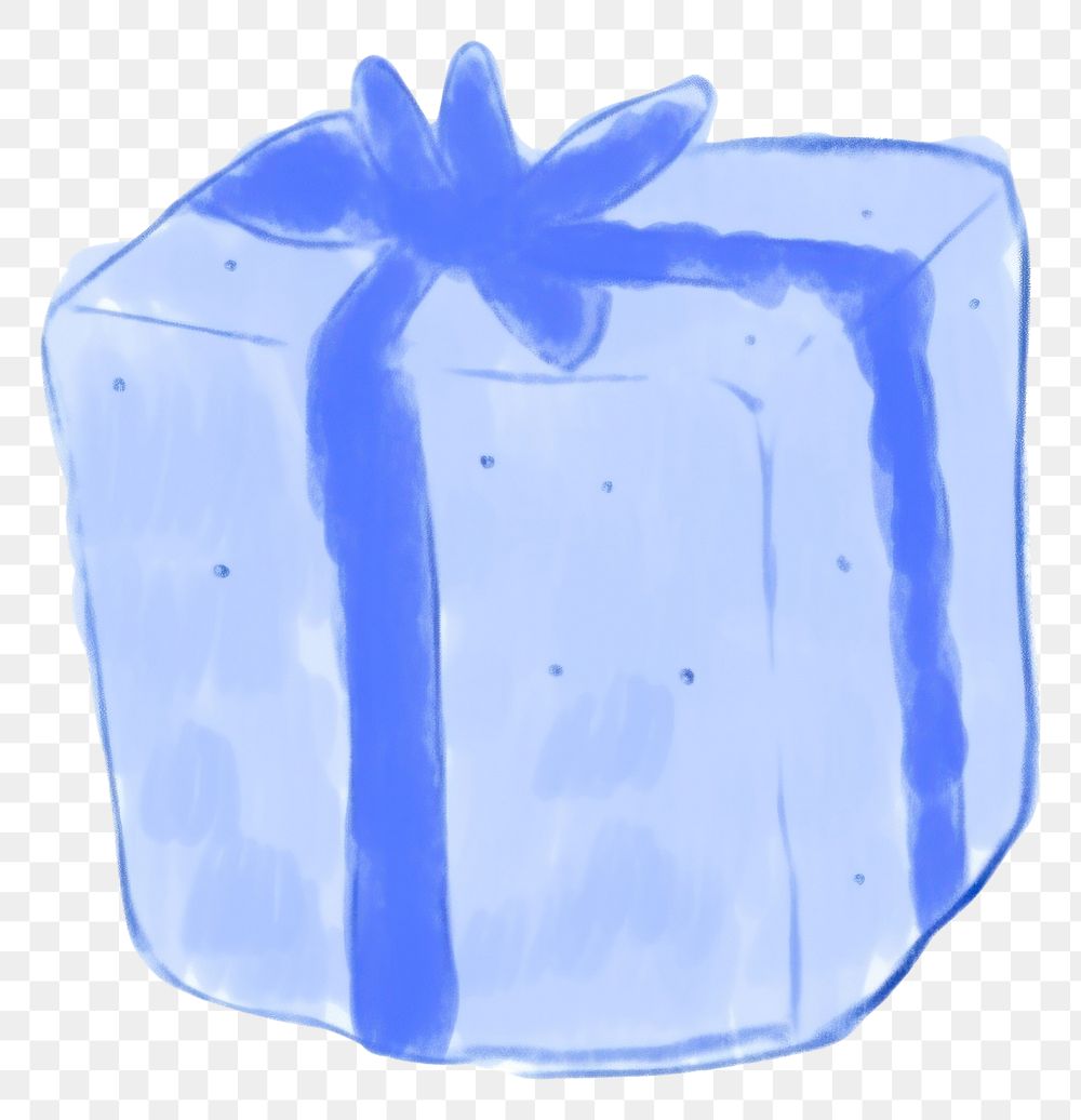 PNG Blue gift white background celebration present. 