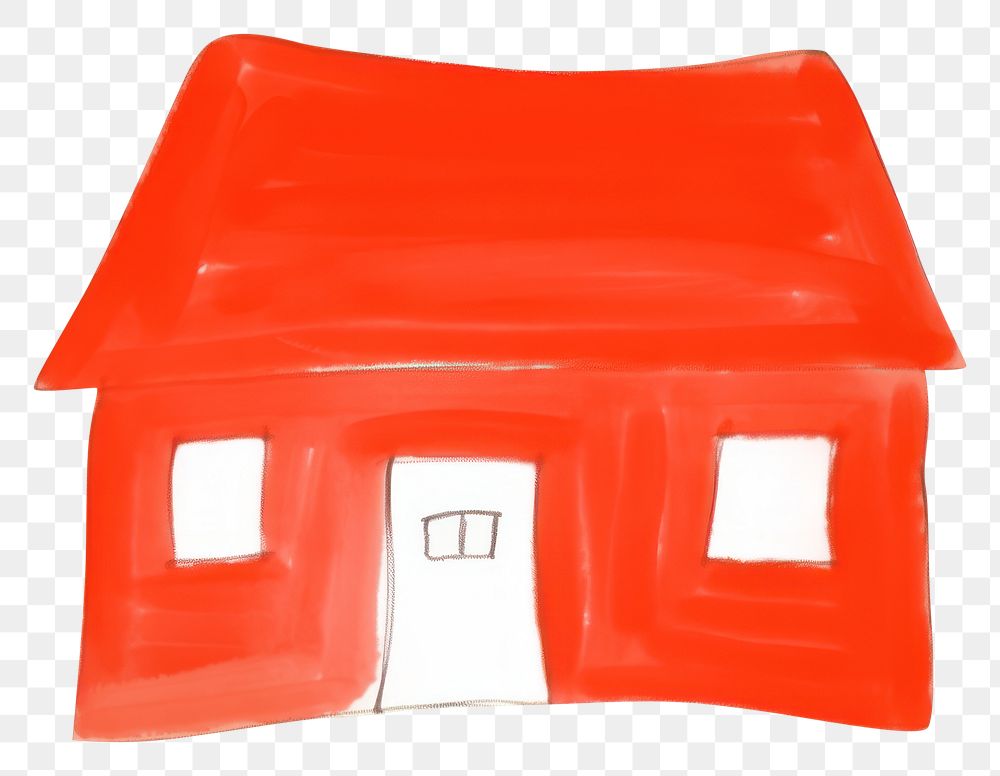 PNG Red house white background architecture creativity. AI generated Image by rawpixel.