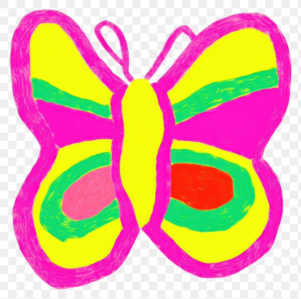 PNG Butterfly white background vibrant color creativity. AI generated Image by rawpixel.