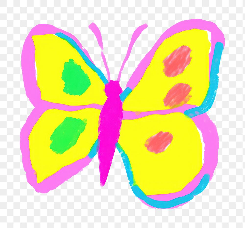 PNG Butterfly animal white background vibrant color. AI generated Image by rawpixel.