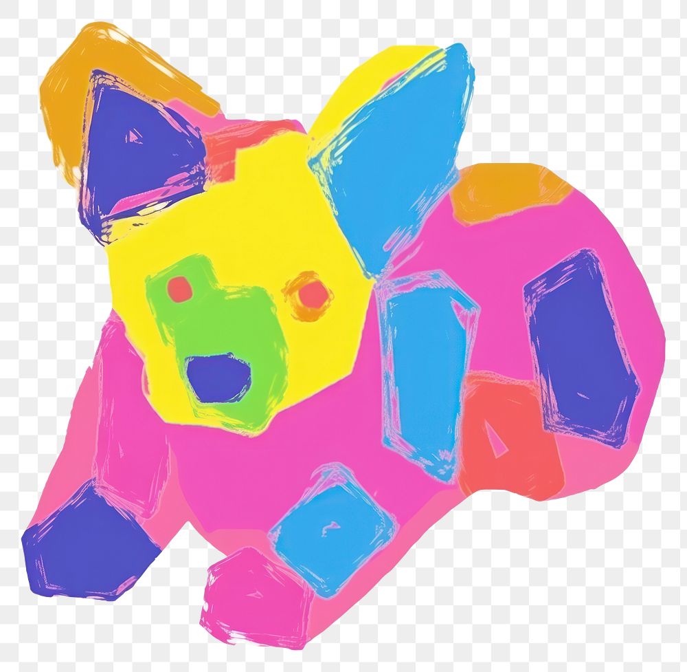 PNG Dog abstract purple art. 