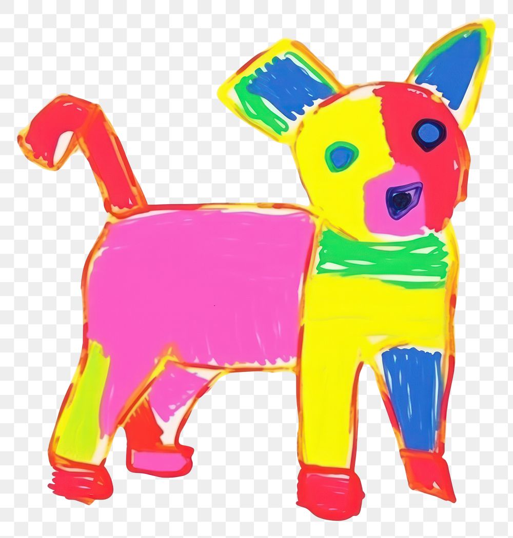 PNG Dog art toy white background. AI generated Image by rawpixel.