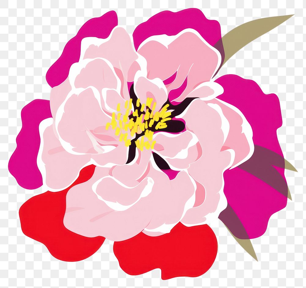 PNG  Peony blossom flower petal. AI generated Image by rawpixel.
