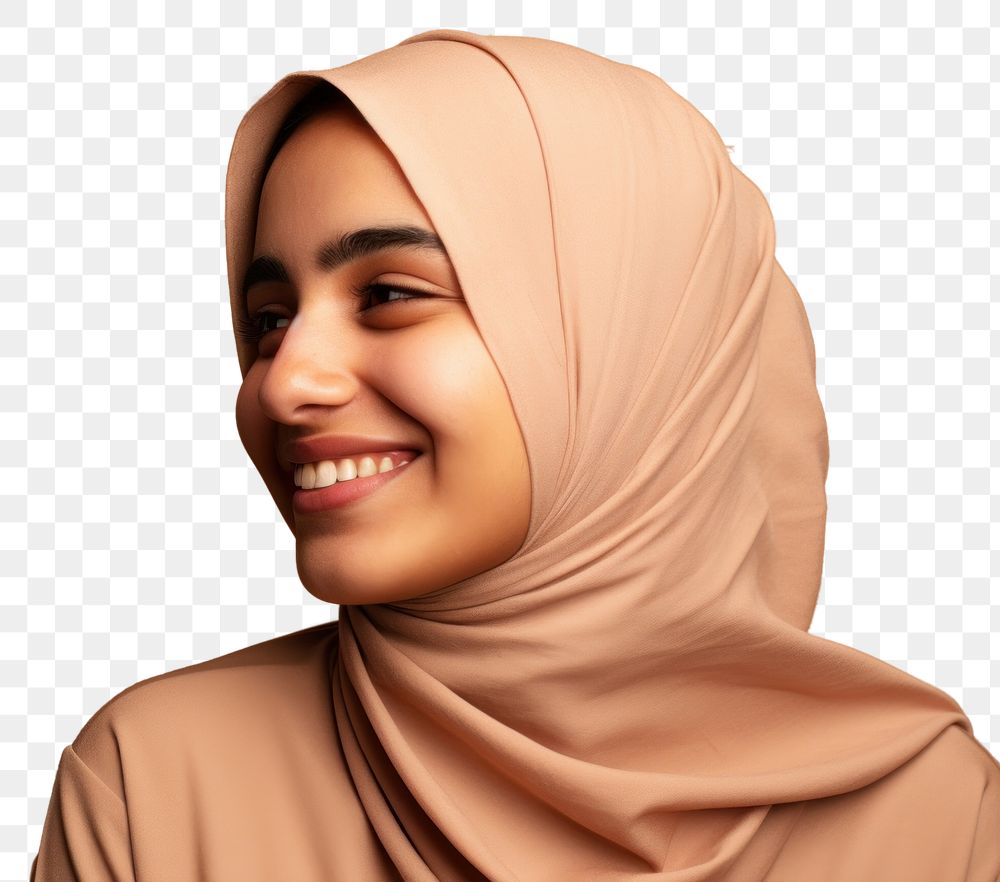 PNG  Happy arab woman portrait adult smile. AI generated Image by rawpixel.
