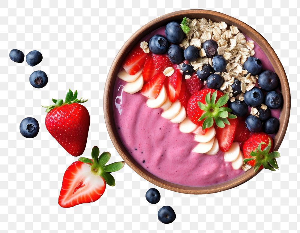 PNG  Acai smoothie bowl fruit food blueberry.