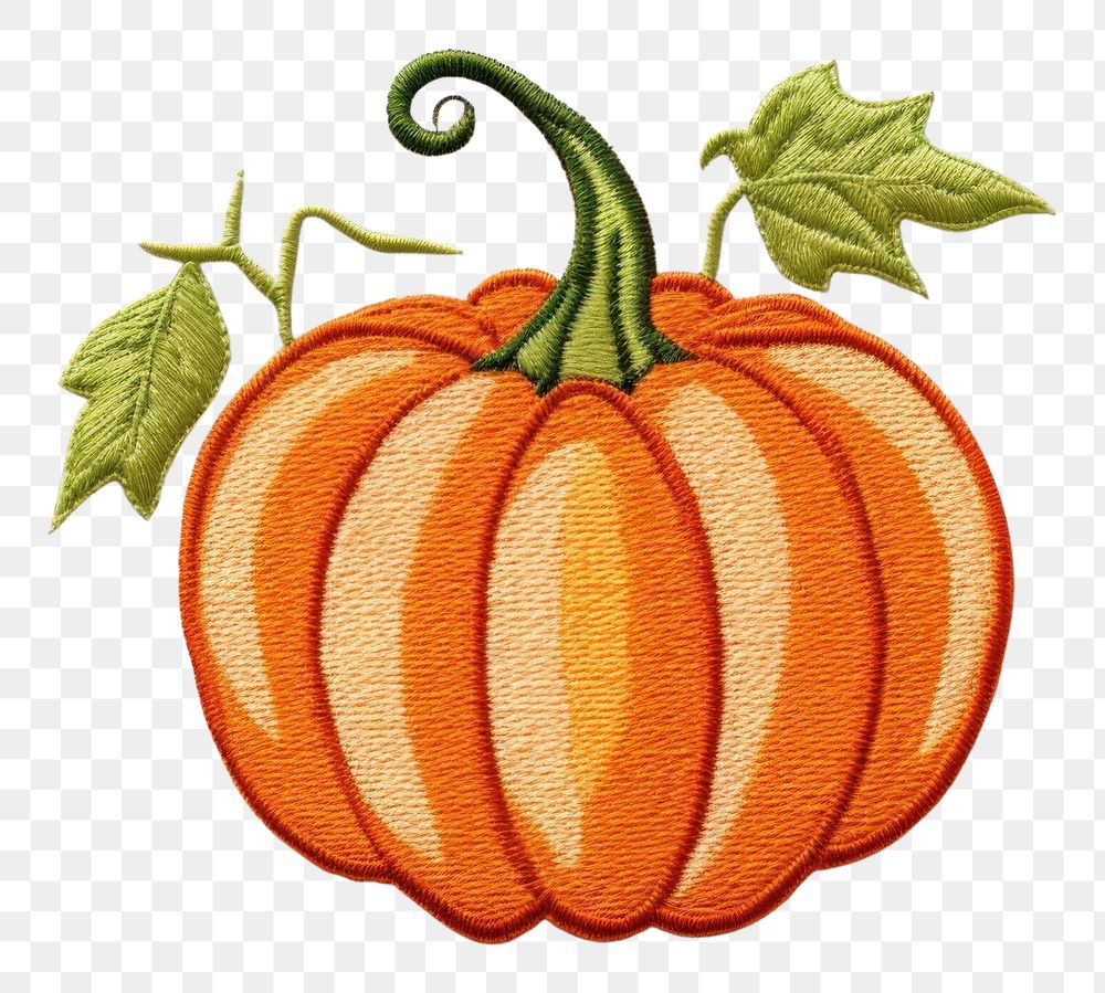 PNG  Pumpkin icon in embroidery style pumpkin vegetable fruit.