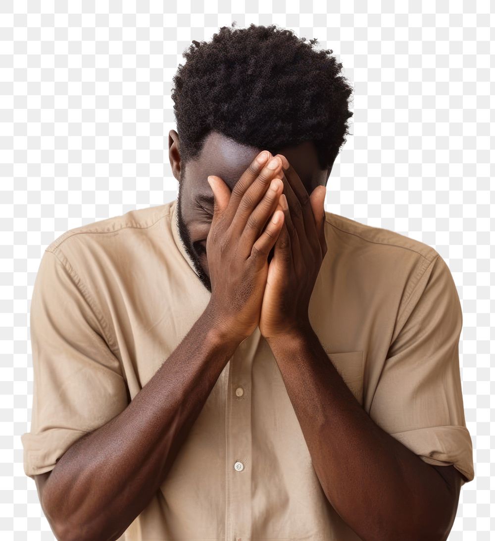 PNG Black man adult pain disappointment