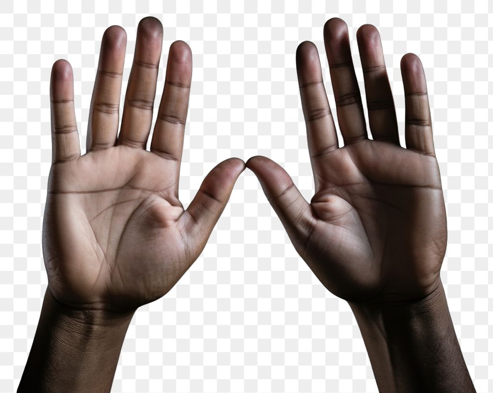 PNG Palm hands position finger monochrome gesturing. AI generated Image by rawpixel.