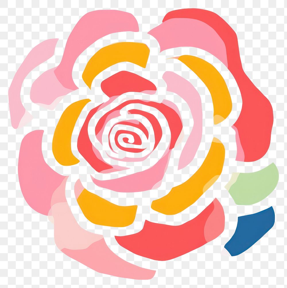 PNG  Rose flower shape white background. AI generated Image by rawpixel.