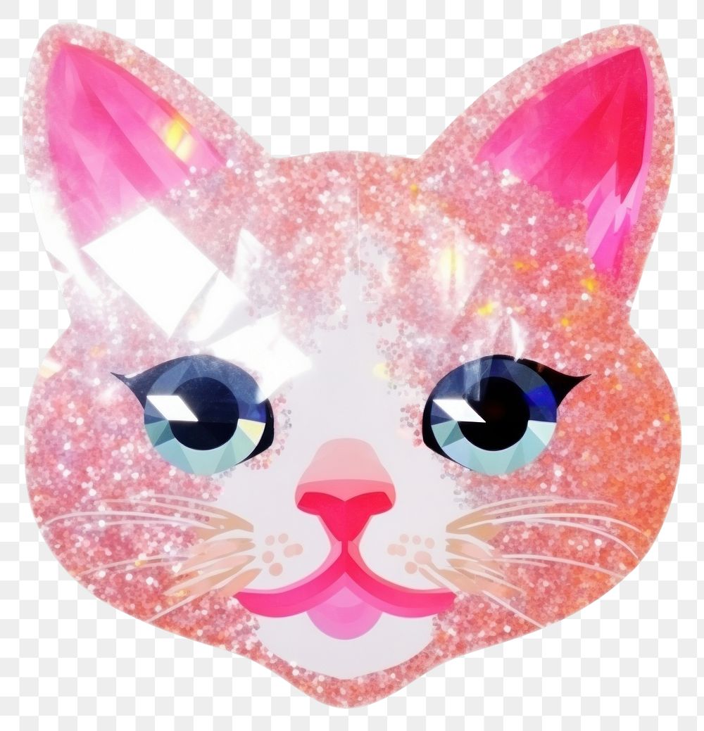 PNG  Cat glitter animal mammal. AI generated Image by rawpixel.