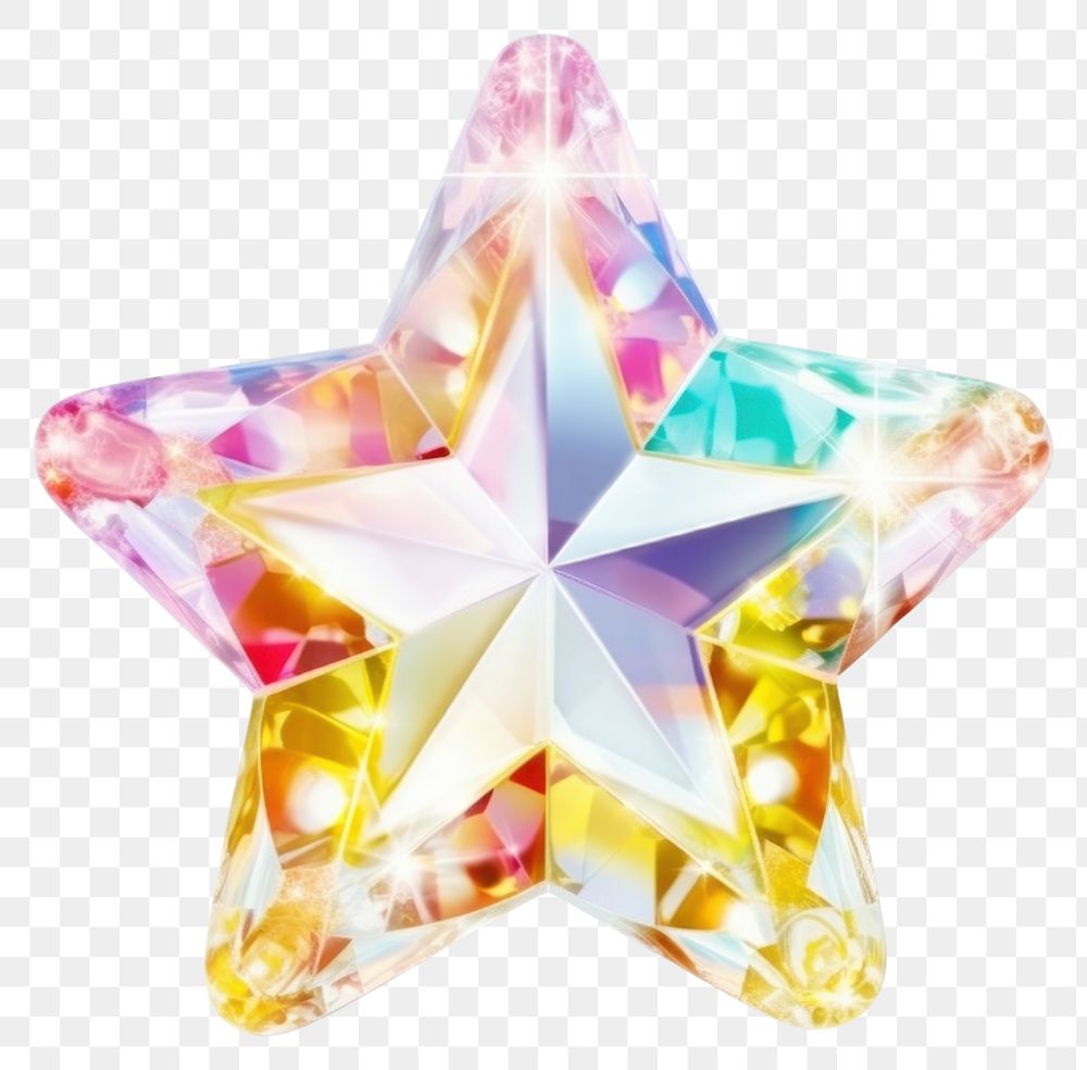 PNG  White star crystal jewelry shape. 