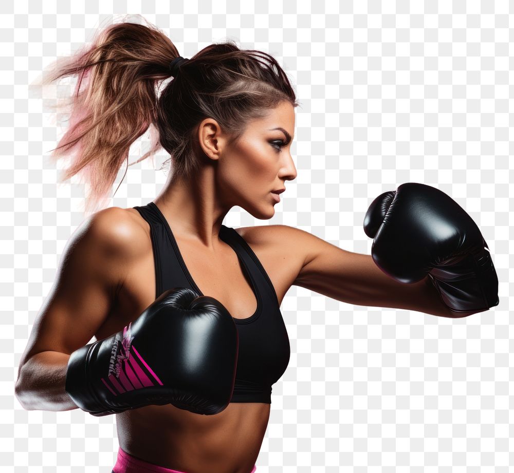 PNG  Kick boxing athlete punching sports adult. AI generated Image by rawpixel.