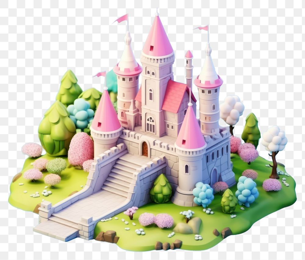 PNG  Cute colorfull fairy castle in spring outdoors representation architecture.