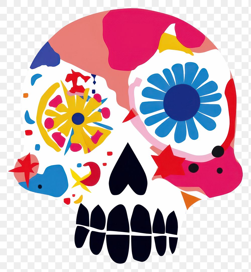 PNG  Skull art celebration creativity. AI generated Image by rawpixel.