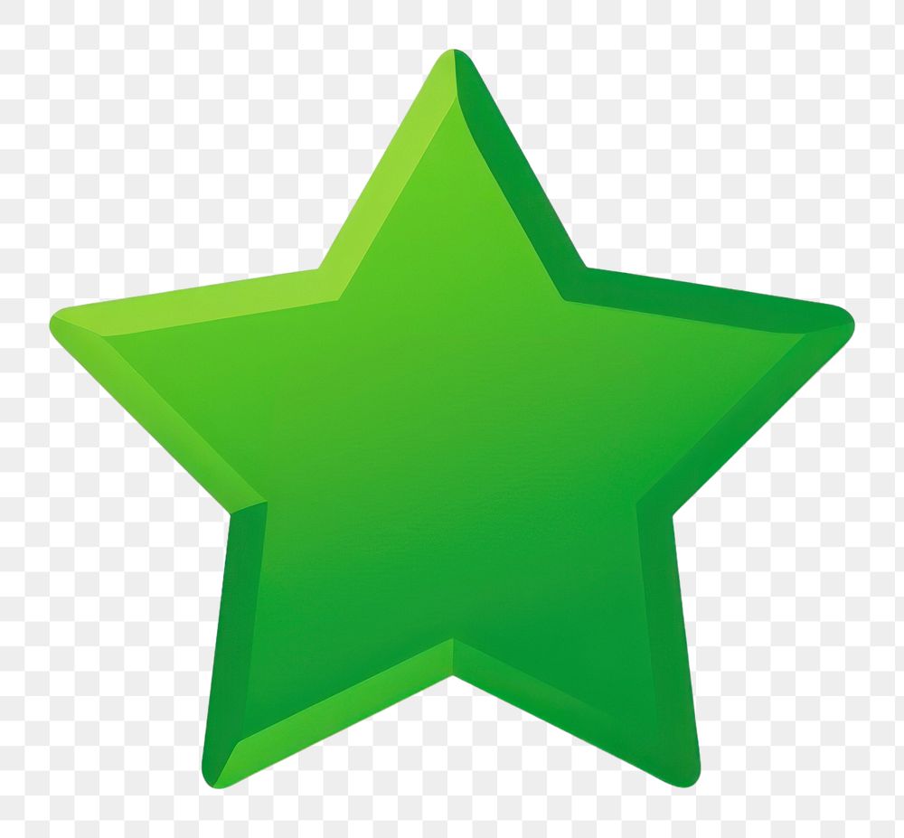 PNG 5 pointed star symbol green circle. 