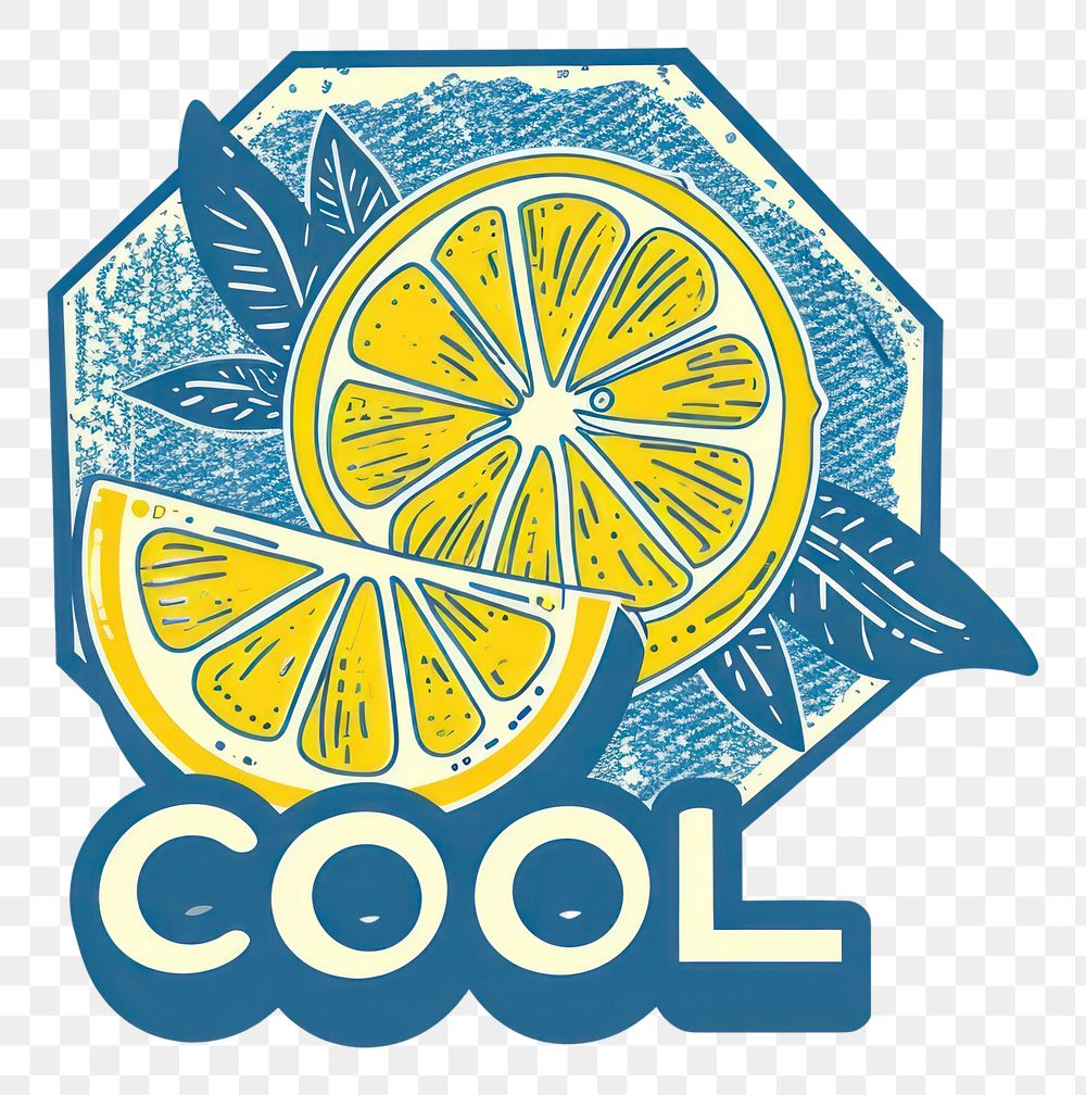 PNG Decagon lemon fruit logo. AI generated Image by rawpixel.