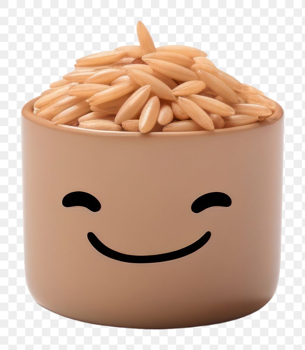 PNG  Brown rice food white background anthropomorphic.