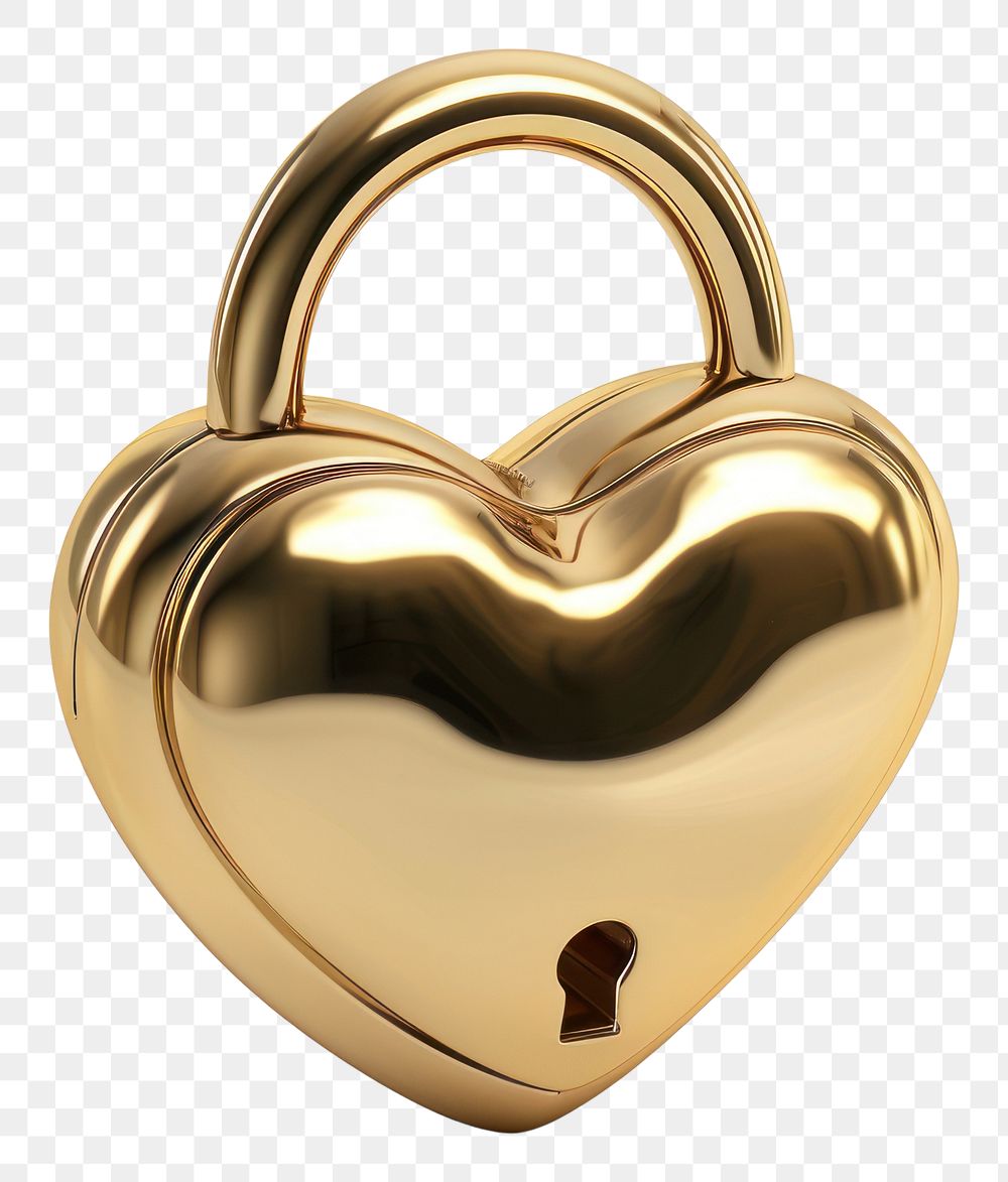 PNG The heart-shaped lock jewelry locket gold.