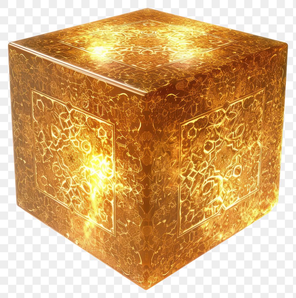 PNG The Islamic cube gold box white background.
