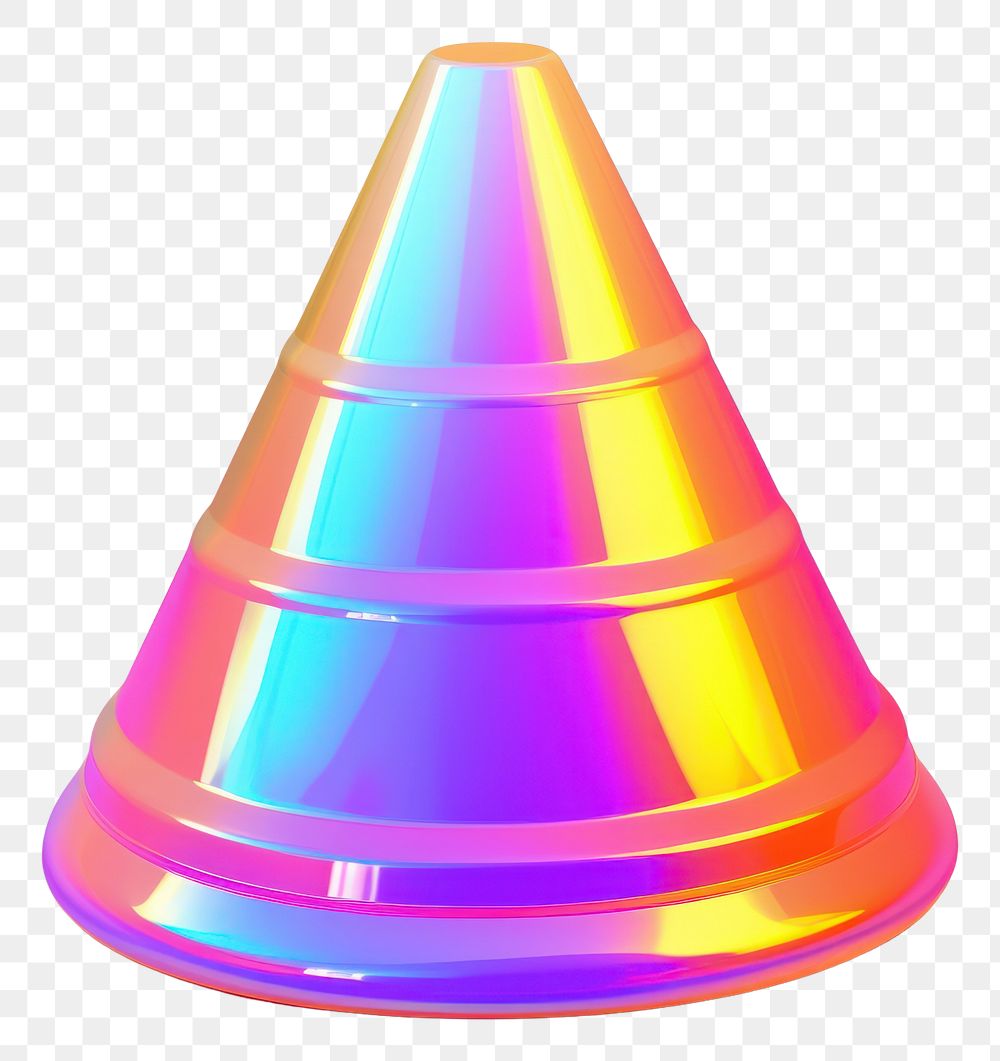 PNG  Traffic cone iridescent white background technology clothing.