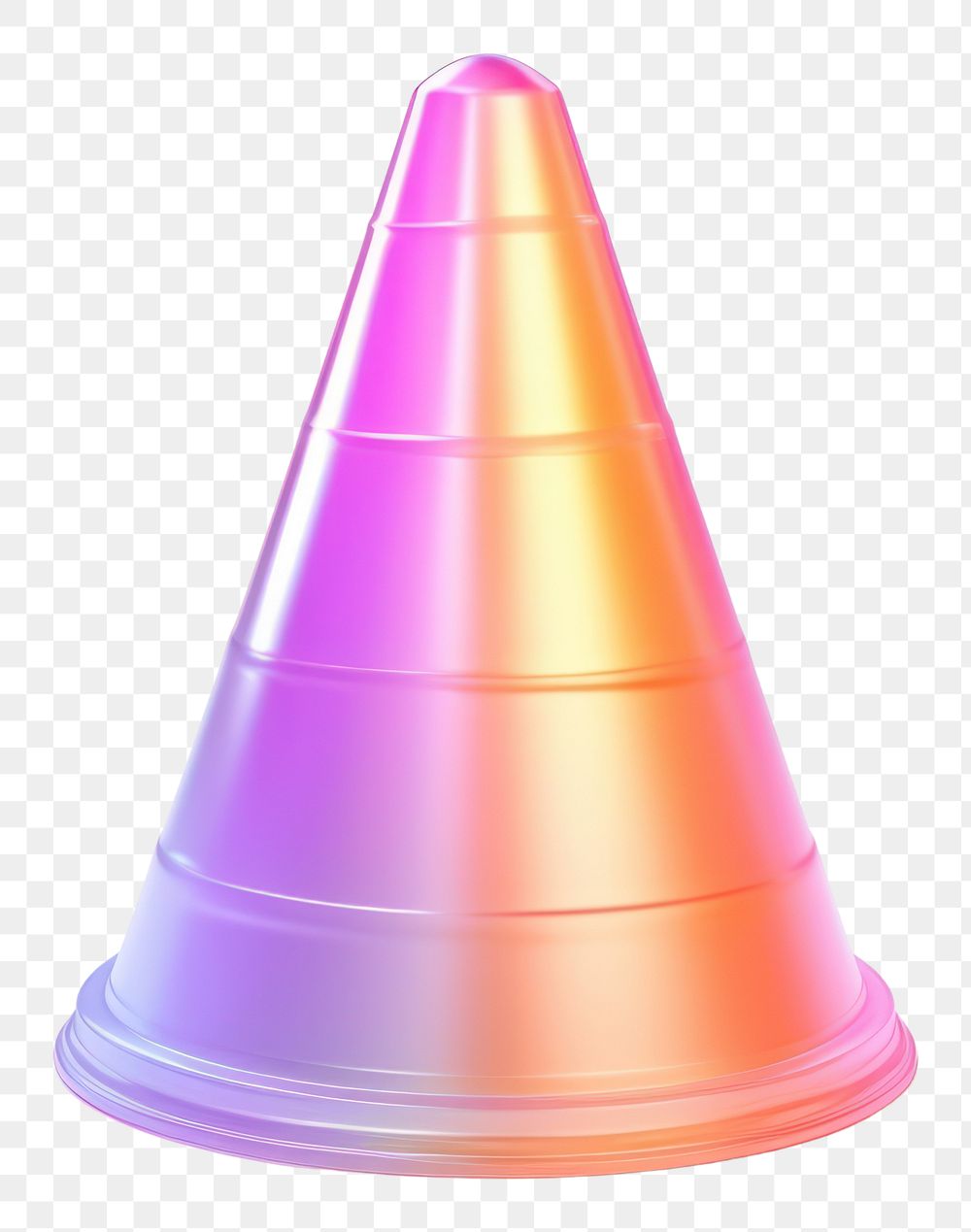 PNG  Traffic cone iridescent white background celebration circle.