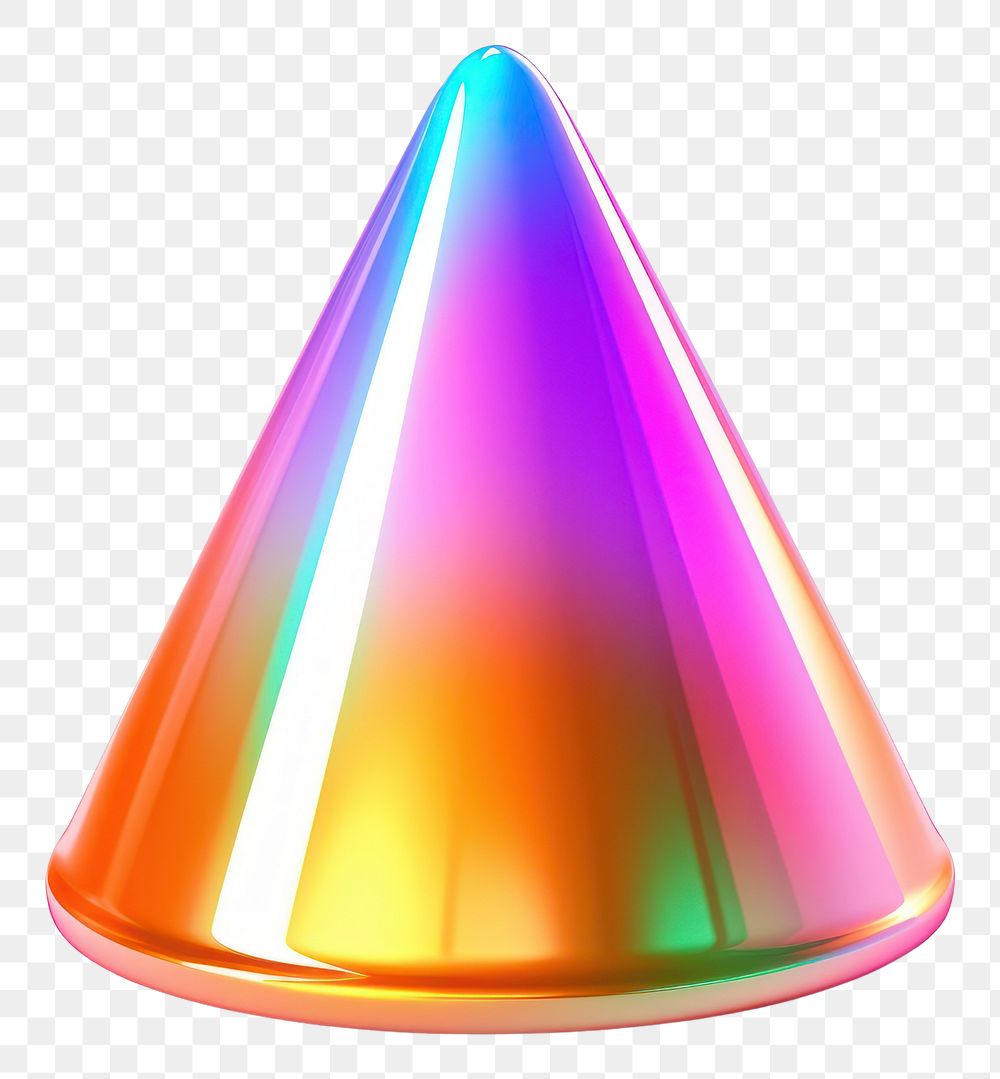 PNG  Traffic cone iridescent white background celebration technology.