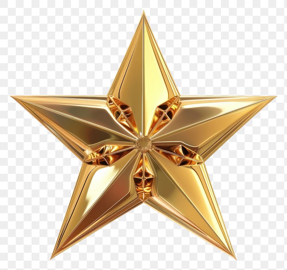 PNG A Christmas star gold symbol white background.