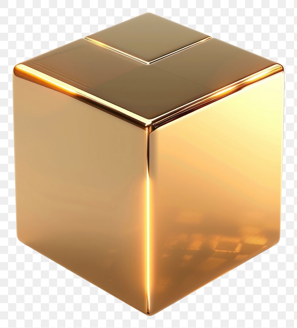 PNG Lighting shiny gold box.